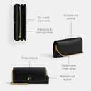 Coach Women's Evie Long Chain Accessory-Travel Wallet Black, " (L) x 4" (H) x 1 3/4" (W)