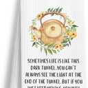 2 x ArtisaEura Inspirational Life Quote Kitchen Towels, Motivational Saying Dish Tea Hand Towels for Kitchen Bathroom Decor, Positive Affirmation Gifts for Women, 16x24 Inch