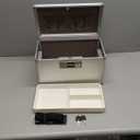 Medicine Lock Box with Key, Alluminum Alloy Box for Medication,First Aid Box with a Removeable Tray to Store Medicines & Pills for Home, Silver, 16 * 9.25 * 7.48 Inch