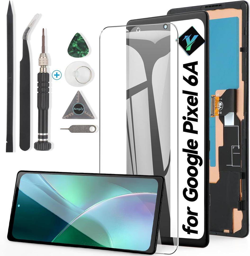 for Google Pixel 6A incell Screen Replacement for Pixel 6A GX7AS GB62Z G1AZG LCD Display Touch Screen Digitizer Assembly Replacement with Tools