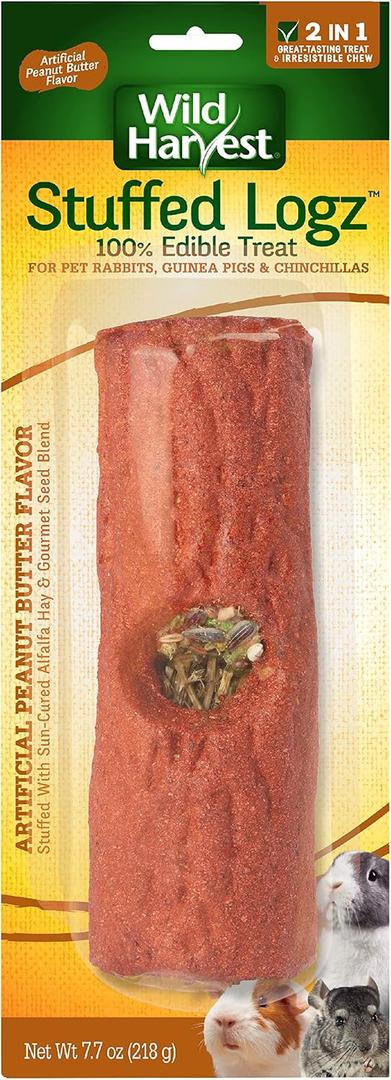 2 x Wild Harvest Stuffed Logz Peanut Butter Small Animal Treat