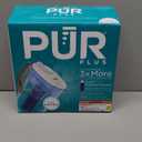 PUR Plus 7-Cup Water Filter Pitcher for Fridge, Cleaner, Great-tasting Water, Dishwasher Safe, Powerful Filtration, Change Light Indicator, LockFit Cap Design, White