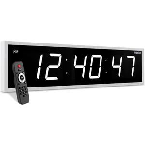 Ivation Oversized Digital Wall Clock with Large LED Display & Timer, 48"