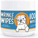 Bulldog Wrinkle Wipes for Dogs  Deodorizing & Soothing with Honeysuckle Extract  Non-Irritating, Cleans Wrinkles, Folds, Paws & Tail Pockets  for Bulldogs, Pugs & Frenchies (100 Count)
