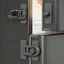 4 Pack Child Proof Cabinet Locks,Baby Proofing Locks for Cabinets, Oven, Freezer & More,Easy to Install, No Drill, Secure Adhesive (Grey) (Gray)