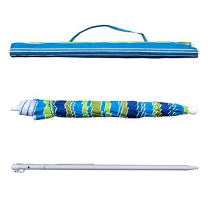 6.5 Ft Adjustable Beach Umbrella with Sand Anchor, Easy Push Button Tilt and, Carry Bag, Striped Color