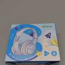 iClever BTH12 Kids Bluetooth Headphones,Colorful LED Lights Kids Headphones Wireless,74/85dBA Safe Volume,85H Playtime,Fast Charging,Bluetooth 5.2,Over Ear,Built-in Mic for iPad/Tablet/Airplane,Blue