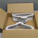 Amazon Basics Slim, Velvet, Non-Slip Suit Clothes Hangers, Ivory/Beige- Pack of 35