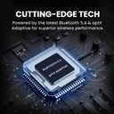 Avantree Voyager  OLED Display & Latest Auracast Bluetooth 5.4 Adapter for Airplane, Qualcomm Chip & aptX Adaptive, Wireless Audio Transmitter for Headphones, AirPods, Travel & Flight (Black)