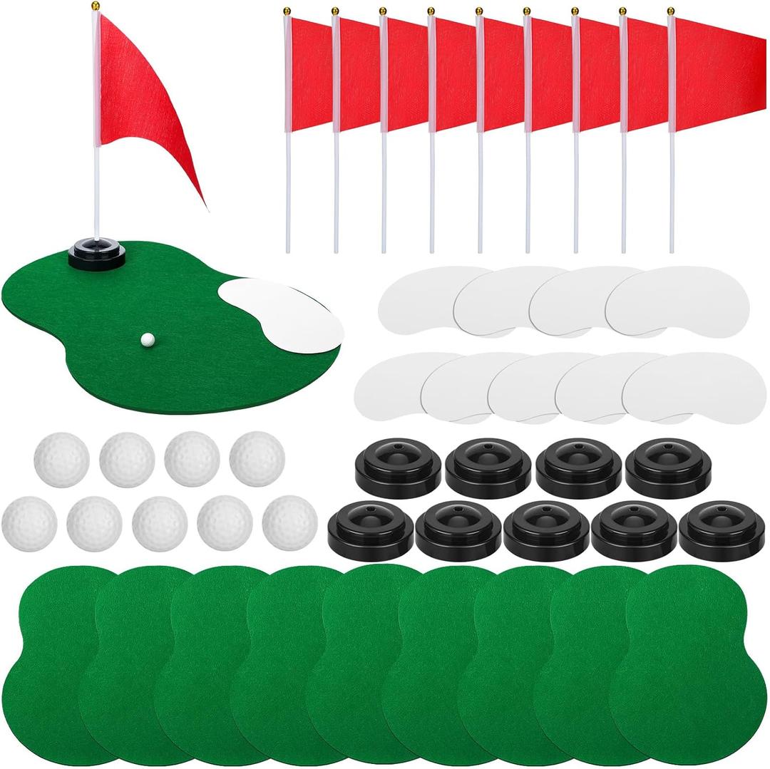 9 Set Golf Centerpieces Table Decorations Golf Party Supplies Including Ball Sand Trap Red Flag Plastic Flag Stand for Sport Themed Birthday Party Decor