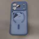 for iPhone 17 Pro Case for Women Girls, Compatible with MagSafe, Camera Control, Full Camera Protection, Cute Wave Magnetic Phone Case for iPhone 17 Pro, Light Blue