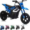 24V Kids Electric Dirt Bike, 350w Motorcycle with 13.67 MPH Max Speed & 12-Mile Range,Rear Wheel Suspension, Twist Grip Throttle, Rubber Tires