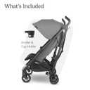 UPPAbaby G-Luxe Umbrella Stroller/Lightweight Design for Easy Travel/One-Step Fold + Recline/XL Basket + Canopy/Cup Holder Included/Greyson (Charcoal Mlange/Carbon Frame)