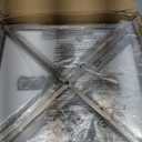 Brushed Nickel Chandelier 4-Light Foyer Chandelier, 12.6" Lantern Pendant Light for Dining Room Adjustable Height Square Pendant Light Fixtures for Kitchen Island Hallway Living Room