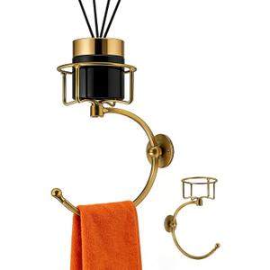 Gold Bathroom Wall Hand Towel Holder with Candle/Aromatherapy Holder, Multi-Functional Gold Wall Hooks,Candle Holders for Bathroom Dcor