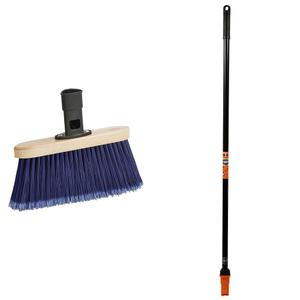 SWOPT Premium Angle Broom Head & 48" Steel Interchangeable Handle Cleaning Bundle