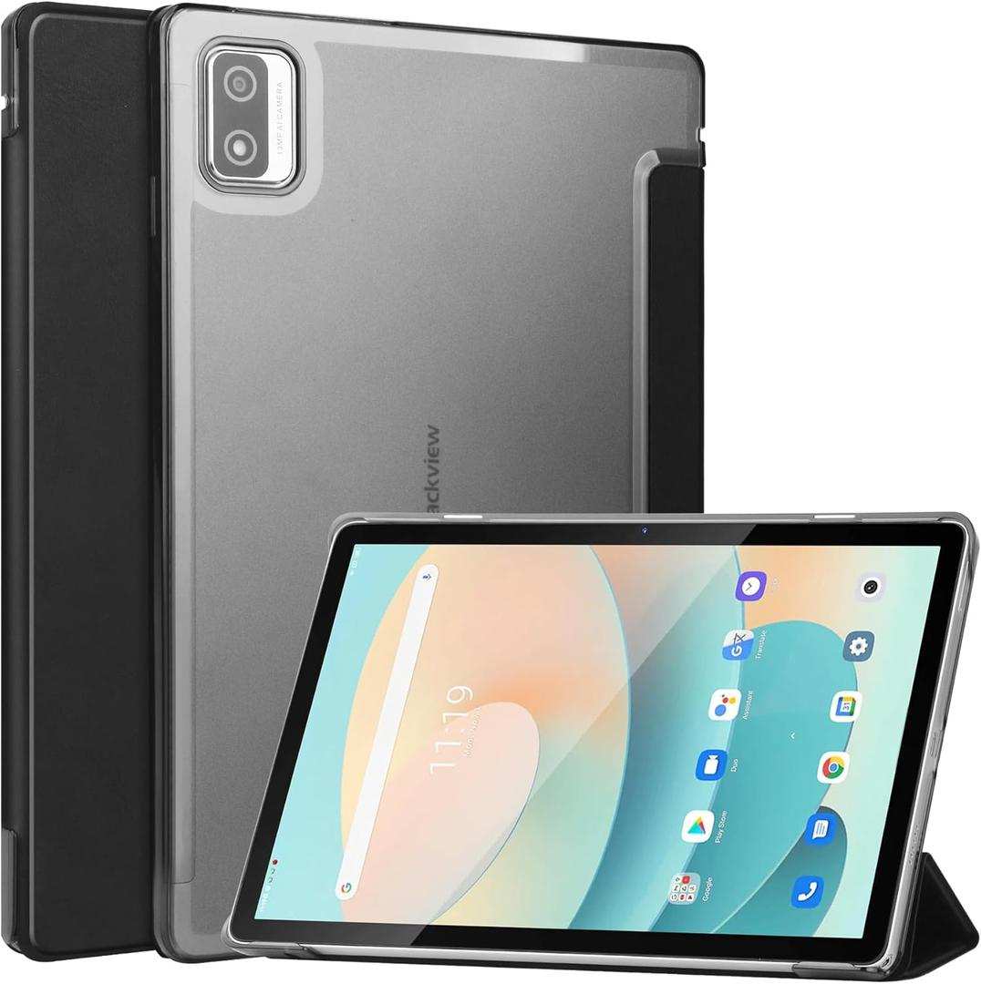 Case for Blackview Tab 12 Pro 10.1 inch, Blackview Tab 12, Slim Translucent Frosted Hard Back Cover with Auto Wake/Sleep Black