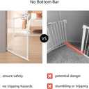 beeNbkks Hardware Mounted Clear Dog Gate, No Bottom Bar Pet Safety Gate for Doorways Hallways Stairs, Fit for 28"-43.5" Wide Opening, 30" Tall, with One-Hand Dual Swing Door, Indoor Outdoor Use