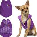 Tuff Pupper Reversible Fleece Sweater Vest for Dogs | Lightweight Comfortable Insulated Jacket | Front Zip Closure | Machine Washable | Built-in Leash Hole | Sizes for All Breeds (Small, Purple)
