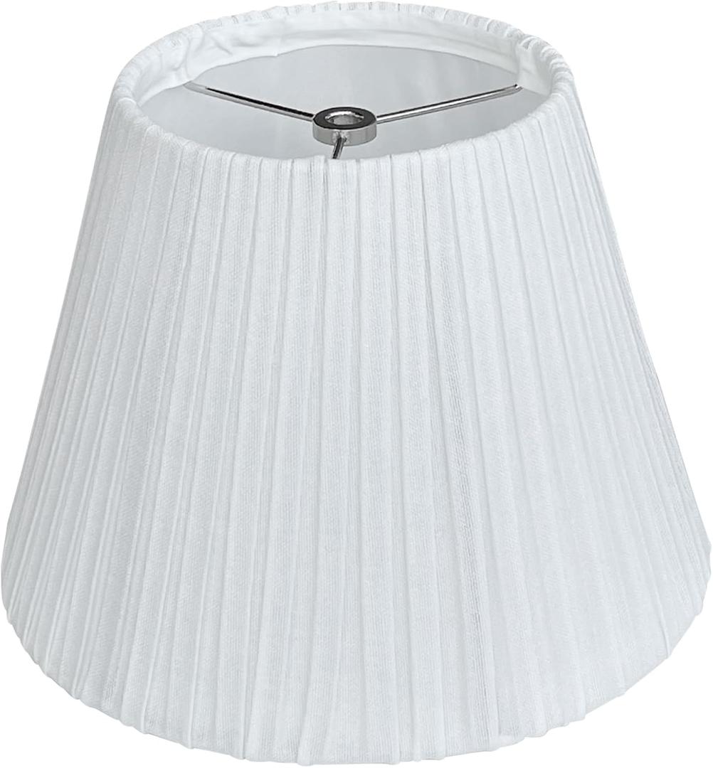6" Top x 10" Bottom x 7.5" High Small Lamp Shade, Handmade of Natural Linen
White Pleated Bell Shade for Table Lamps, Floor Lamps and Bedside Lamps, Spider Fitter