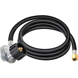 ABYDA 5FT Propane Regulator and Adapter Hose, Universal Gas Regulator Replacement Parts, Propane Tank Hose for Most LP Gas Grill and Fire Pit Table, Blackstone, Charbroil, Nexgrill (5Feet)