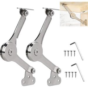 2 Pcs Heavy Duty Crate Soft Close Hinges, Lid Support Hinge Heavy Duty for Toy Boxes, Wooden Crates, Toy Boxes, Cabinet Doors, 34 lbs