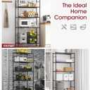 Storage Shelves - 5 Tier Shelf Organizer, Heavy Duty Garage Shelving Unit with Leveling Feet, Stable Metal Shelves Organizer for Pantry, Kitchen and Closet, 33.0" W x 12.6" D x 72.0" H, Black