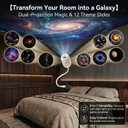 2-in-1 Galaxy Projector Night Light,USB Portable Starry Sky Night Light Projector for Bedroom,Adjustable Brightness 360 Rotating Design,Mini LED Nightlight Wall Lamp for Adults and Kids