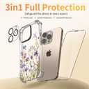 for iPhone 16 Pro Max Case,[3 in 1] with Screen Protector & Camera Lens Protector,Flower Pattern Design,Clear Soft Shockproof Slim Floral Phone Cover for Women Girls 2024 6.9"(Violets)