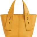 S-ZONE Leather Mini Crossbody Tote Bag Satchel Top-Handle Handbags Shoulder Purses with Adjustable Handle Strap