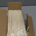 50pcs Paper Hand Fan with Organza Bags Bamboo Handheld Folding Fans DIY Decorative Wedding Party Favors (Cream)