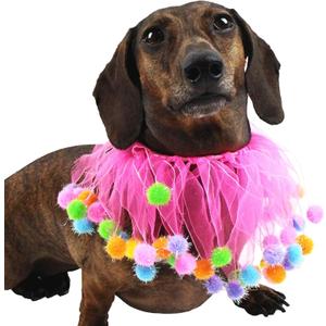 Midlee Pink Birthday Pom Pom Dog Collar (Small)