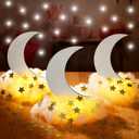 Wonderjune 9 Sets Twinkle Twinkle Little Star Table Centerpieces DIY Moon Stars Baby Shower Decorations Light Star Cloud Decor for Baby Shower Birthday Party DIY Crafts (Glitter Silver)