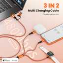 Travel Charger for iWatch & iPhone 17-8, 3 in 2 Multi Charging Cable/Cord with IP/USB C/iWatch Charger, Travel Chargers for Multiple Devices, Compatible with iWatch 11-1/iPhone/Galaxy/iPad/AirPods 5FT