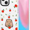 ChiCsFleur for iPhone 13 mini Case, TPU Phone case with Camera Protection for Women Girls Teens - Capybara Orange Fruit Sparkle Artsy Fun Kawaii Animal Y2K Sorority Aesthetic Unique