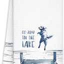 Golden Retriever Lake House Decor Dish Towels,Lake House Gifts,Funny Lake Dog Kitchen Towels Decorative,Dog Lover Mom Gifts Hand Towels Drying Cloth for Kitchen Bathroom Decor,16x24 Inch