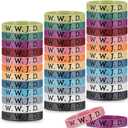Cunno 36 Pcs WWJD Rubber Bracelets What Would Jesus Do Bracelets Bulk Religious Bible Verse Silicone Wristbands Colorful Inspirational Christian Wristbands Gifts Men Women Church Party Favors