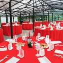 16 Pack Red Plastic Tablecloth for Round Tables, Premium Decorative Red Disposable Table Cloths for Parties, Bulk Round Party Table Cover for Birthday Wedding Anniversary Graduation, 84 Inch