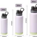 32 oz Insulated Sports Water Bottle with Straw, Vacuum Stainless Steel Water Flask with Handle, Thermal Metal Water Cup Mug with 2-in-1 Lid, Lavender