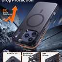 Lanhiem Magnetic for iPhone 17 Pro Case, with [2 Pcs Screen Protector] [Compatible with MagSafe] Shockproof Heavy Duty Military Grade Protective Phone Case Cover for iPhone 17 Pro (Black)