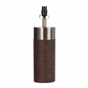 Stylecraft Natural Leather and Gold Table Lamp