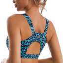 RUNNING GIRL High Impact Sports Bras for Women,Racerback Running Bra Workout Crop Tank Tops Longline Sports Bra Push up (Blue, XXXL)