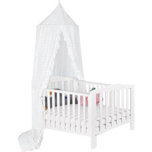 Princess Bed Canopy for Girls - Crib Canopy for Bed - Mosquito Net for Bed, Kids Bed Canopy with Princess Room Decor for Girls Bedroom,Children's Reading Room Decor (White)