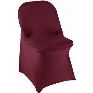 WELMATCH Burgundy Spandex Folding Chair Covers - 50 PCS Weddding Events Party Decoration Stretch Elastic Chair Covers Good (Burgundy, 50)