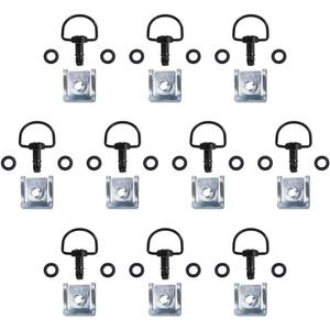 Motorcycle Race Fasteners Quick Release D-Ring 1/4 Turn Race Fasteners Clip Style Type C 14mm Dark Black(10 Pack)