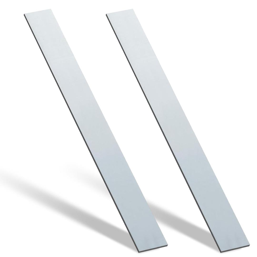 Yaocom 2 Pcs 304 Stainless Steel Flat Bar, 3/16" Thickness, 1" Width, 24" Length 2B Finishing Trim Strips Sheet for DIY Craft Making