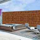 PAKNANO 2 Pack Natural Reed Fencing, 2.6FT X 6.6T Reed Screen Balcony Reed Fence Bamboo Screen Fencing for Outdoor Backyard Patio（Brown）