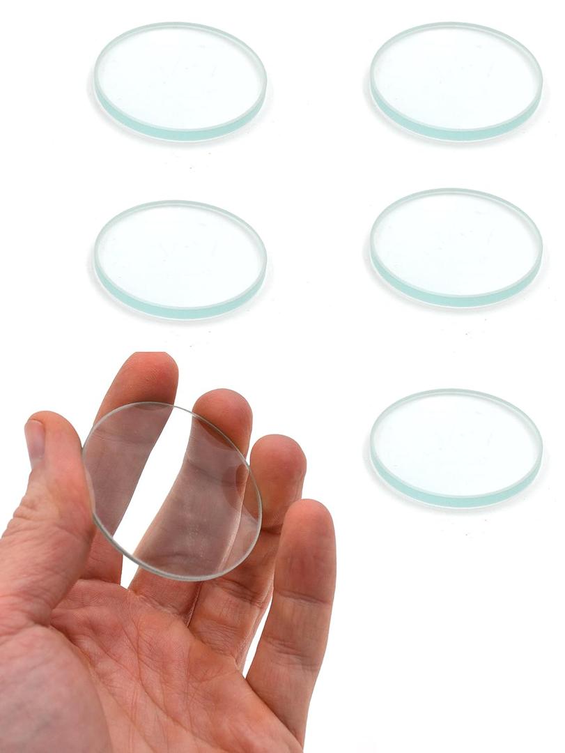 EISCO 6pc Optical Lens Set, 2" (50mm) Diameter - 3 Double Convex Lens & 3 Double Concave Lens - 200mm, 300mm, 500mm Focal Lengths - Optically True Glass - Ground, Beveled Edges