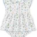Simplee kids Baby Girl Romper Onesie,Short Sleeve (White)