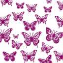 SHENGSEN 3D Butterfly Wall Decor - 72 PCS,Purple Butterfly Decorations for Birthday Cake,Wall Room Decor4 Styles 3 Size